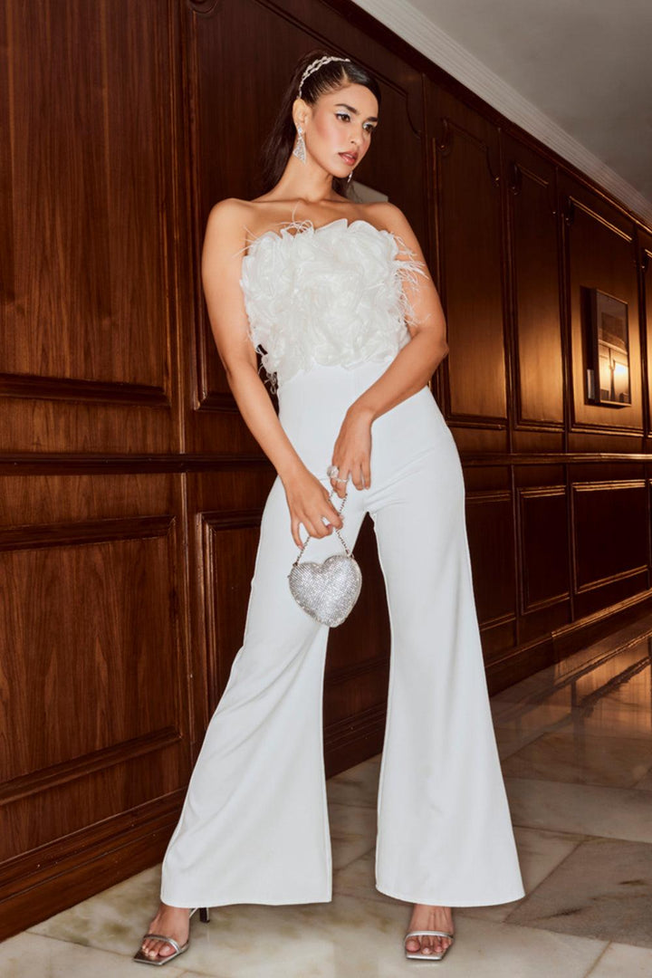 White Flower Jumpsuit - ANI CLOTHING