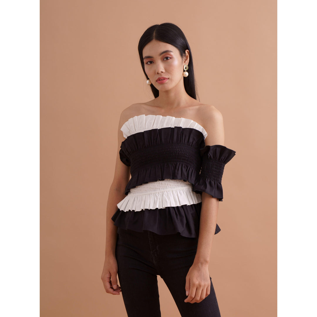 ColourBlock Top in BLACK - ANI CLOTHING