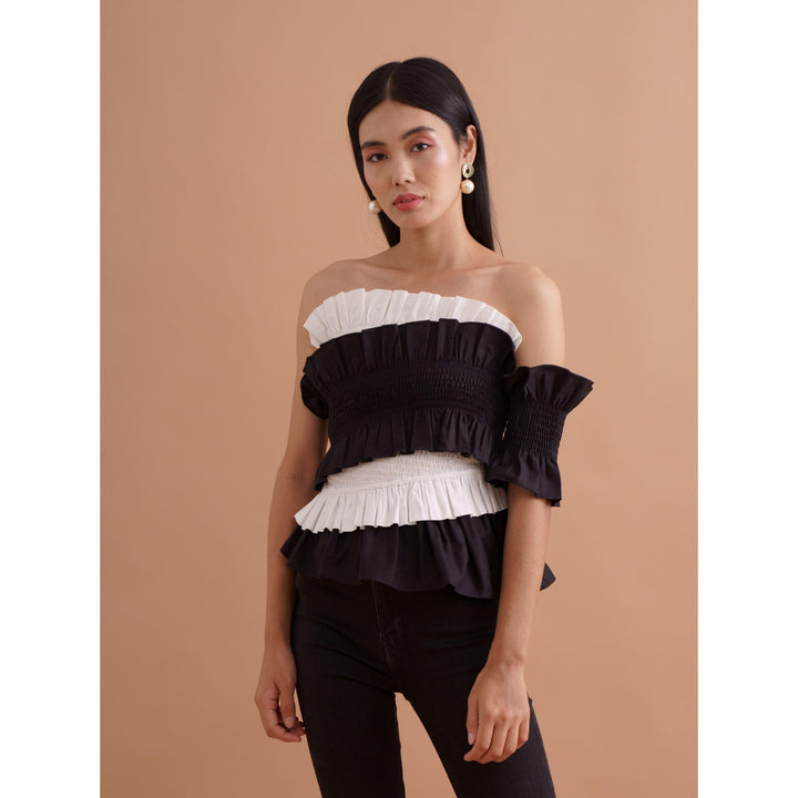 ColourBlock Top in BLACK - ANI CLOTHING