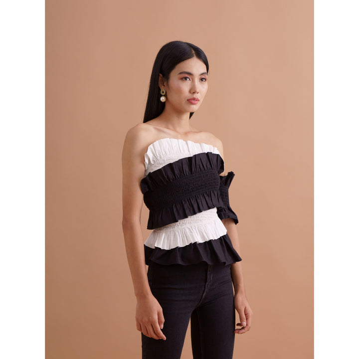 ColourBlock Top in BLACK - ANI CLOTHING