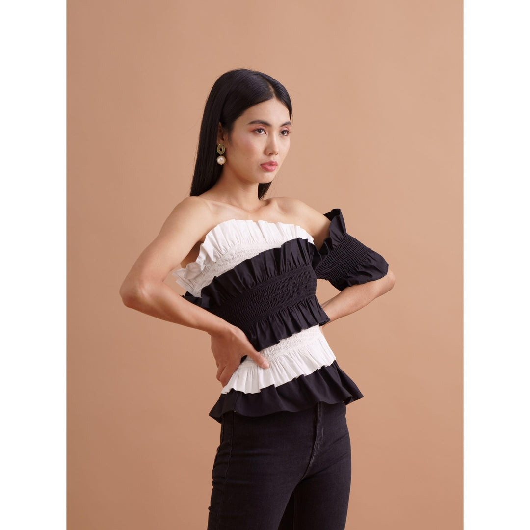ColourBlock Top in BLACK - ANI CLOTHING