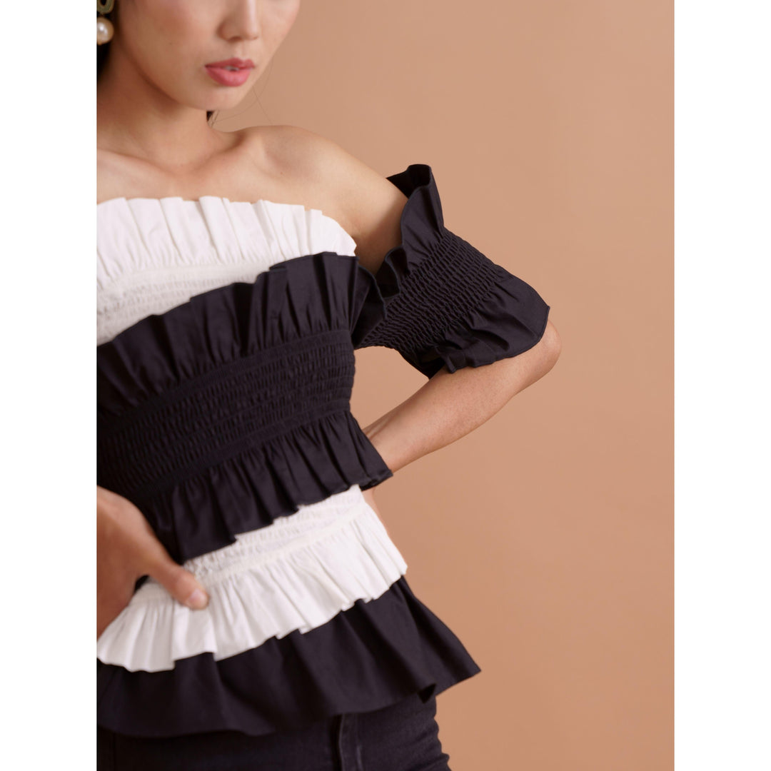 ColourBlock Top in BLACK - ANI CLOTHING