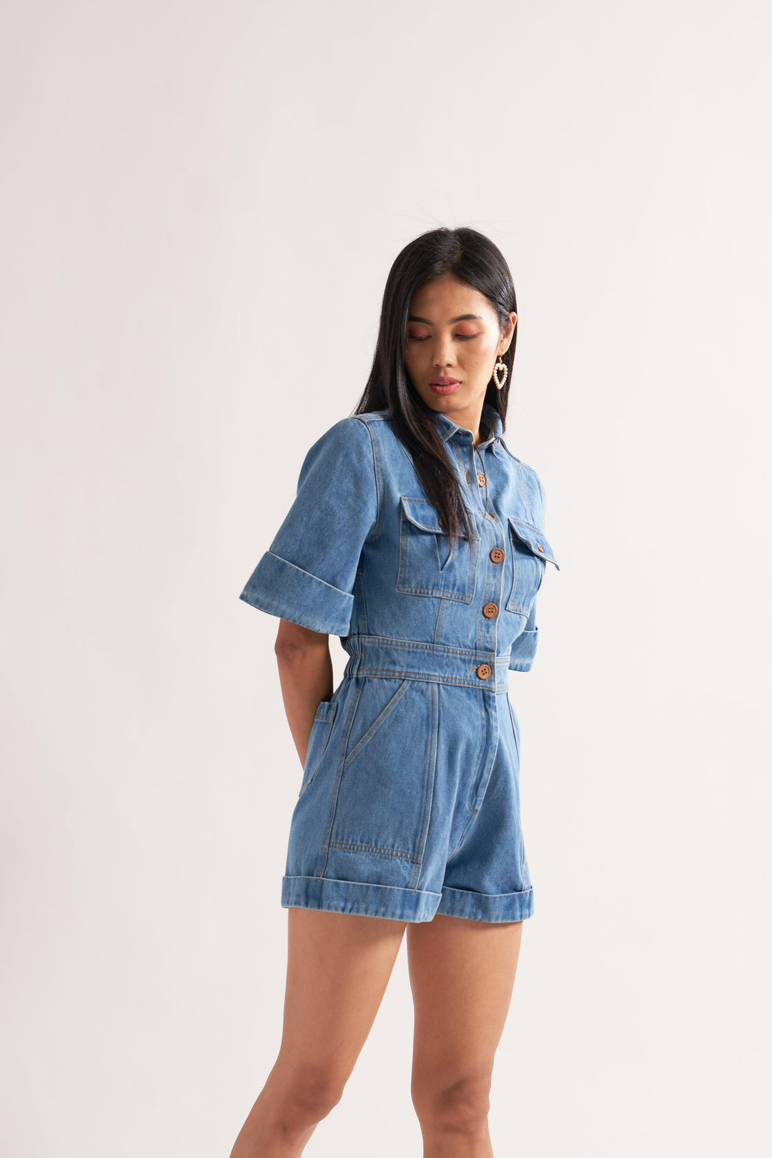 Blue Denim Romper - ANI CLOTHING