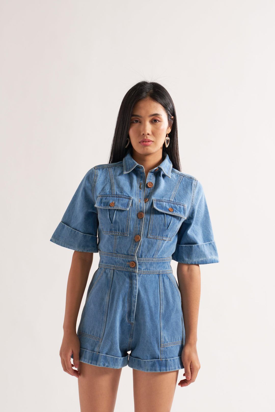 Blue Denim Romper - ANI CLOTHING
