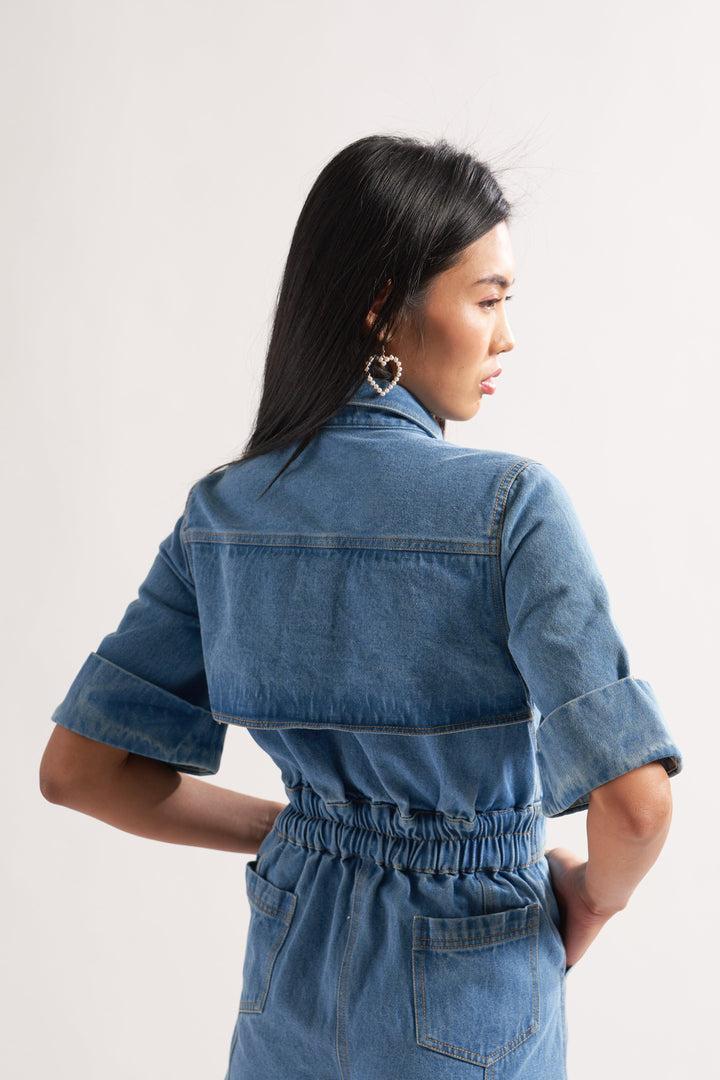 Blue Denim Romper - ANI CLOTHING