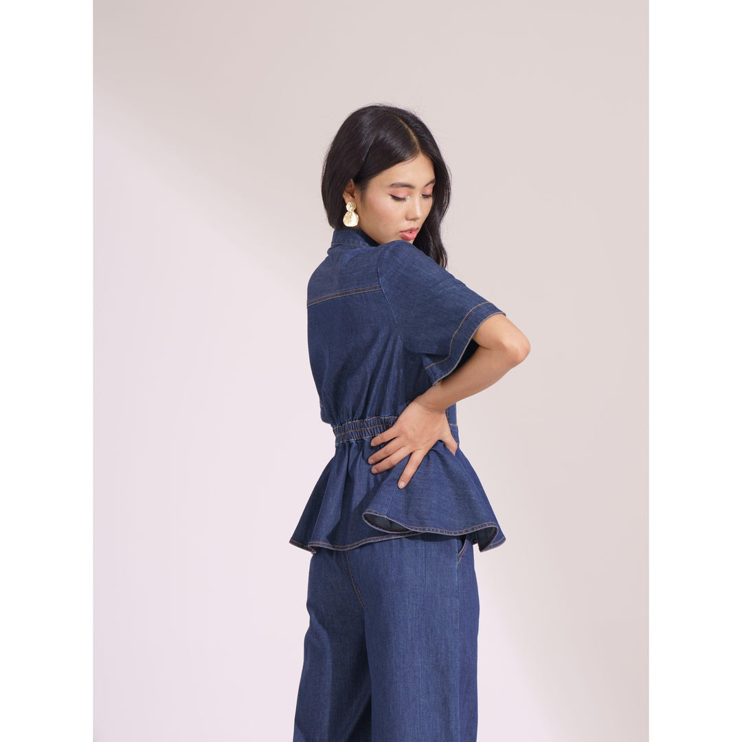 Denim Contrasting Co-ord Set - ANI CLOTHING