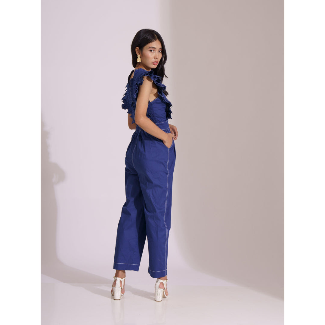 Berry Pleated Jumpsuit - ANI CLOTHING