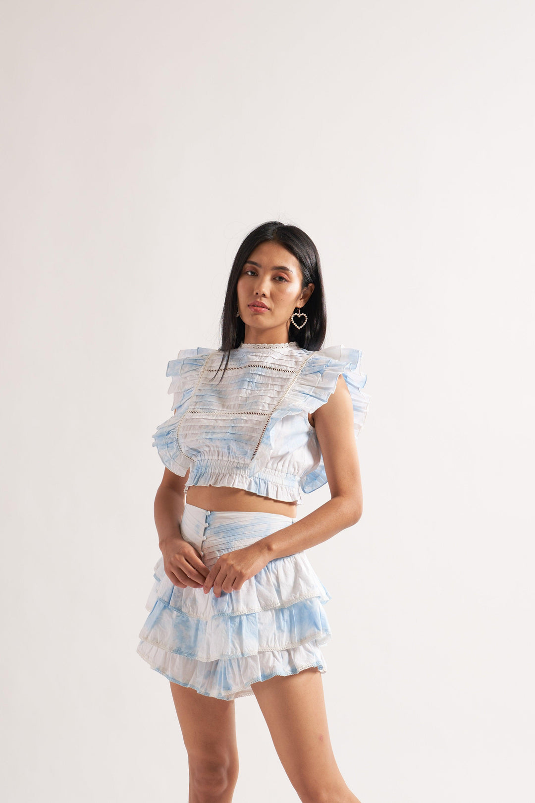 Blue Tie-Dye Co-ord Top - ANI CLOTHING