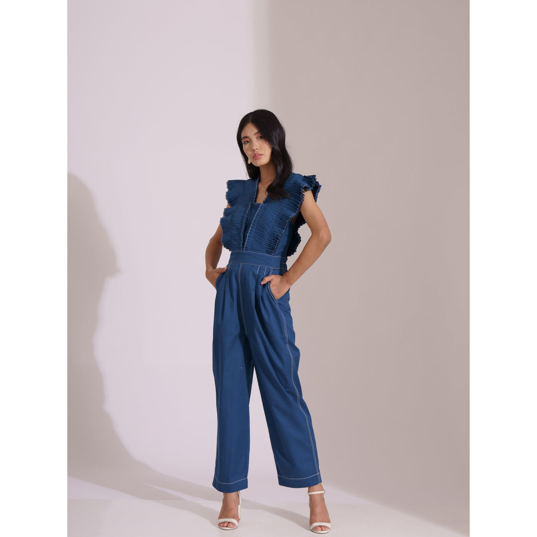 Ocean Pleated Jumpsuit - ANI CLOTHING