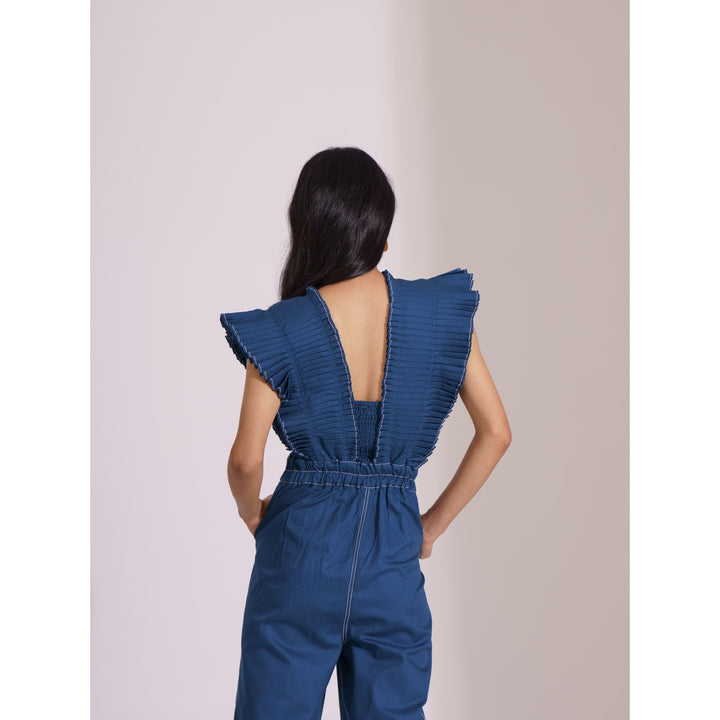 Ocean Pleated Jumpsuit - ANI CLOTHING