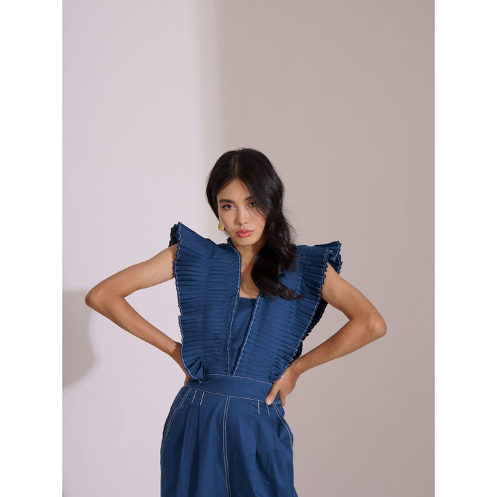 Ocean Pleated Jumpsuit - ANI CLOTHING
