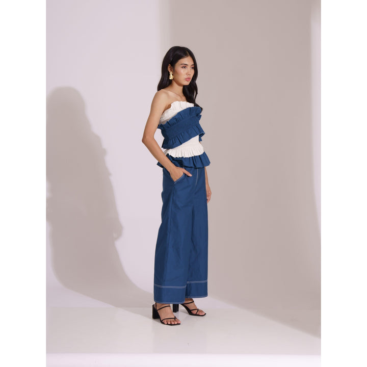 Ocean Colour Block Smock Top - ANI CLOTHING