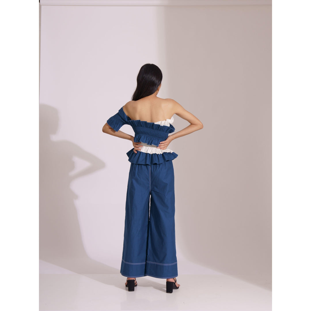 Ocean Colour Block Smock Top - ANI CLOTHING