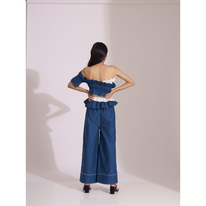 Ocean Colour Block Smock Top - ANI CLOTHING