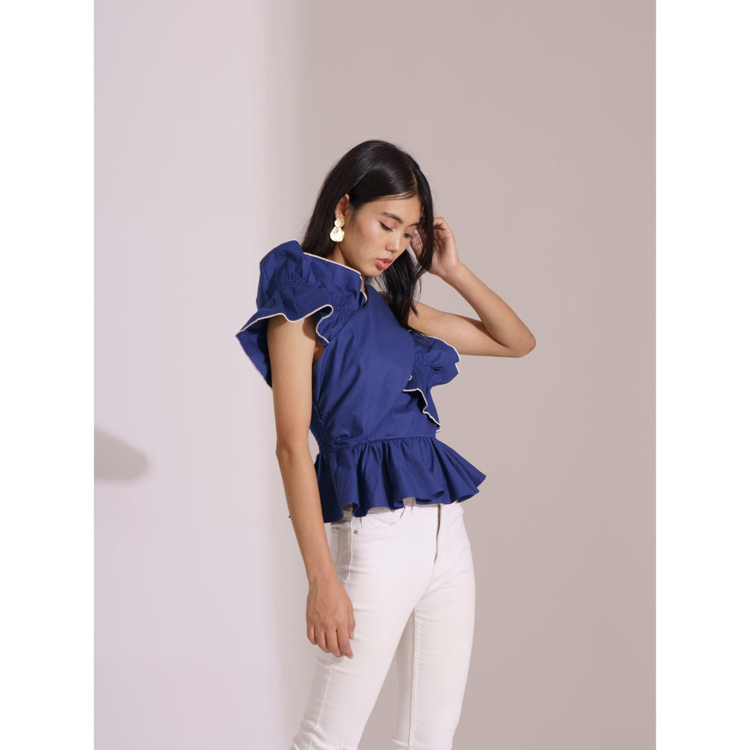 Berry  Criss-Cross Blouse - ANI CLOTHING