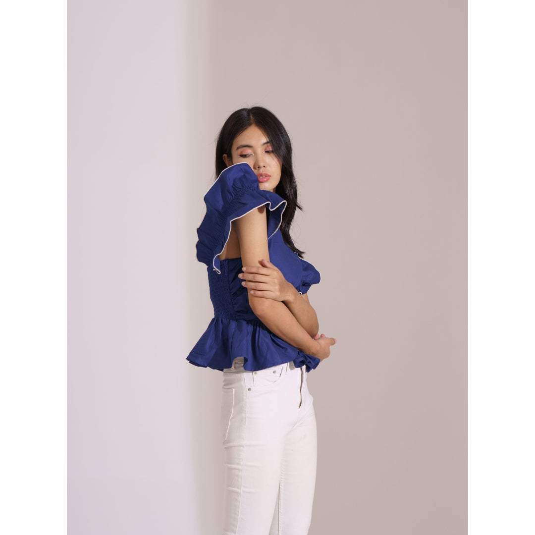 Berry  Criss-Cross Blouse - ANI CLOTHING