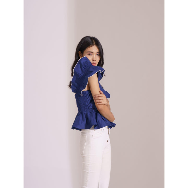 Berry  Criss-Cross Blouse - ANI CLOTHING