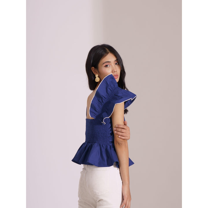 Berry  Criss-Cross Blouse - ANI CLOTHING