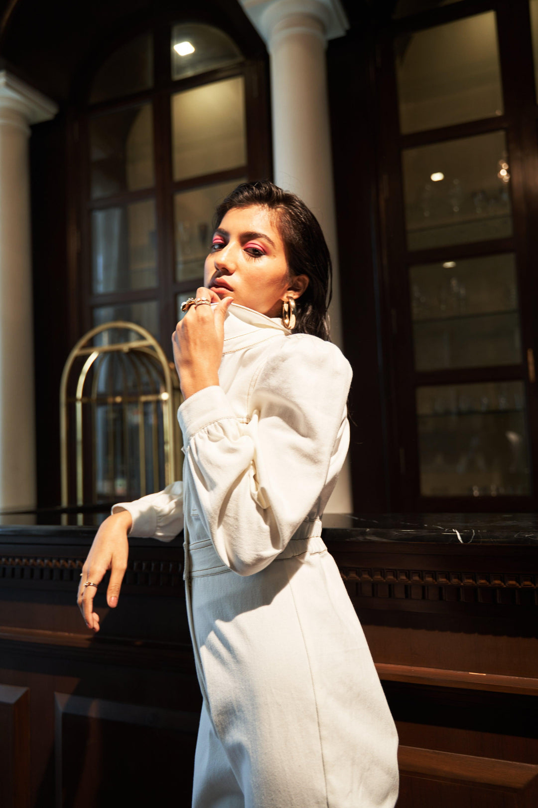 White Denim Jumpsuit - ANI CLOTHING