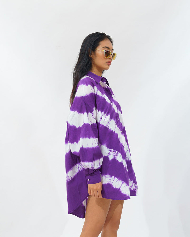 Tie Dye Shirt Dress - ANI CLOTHING