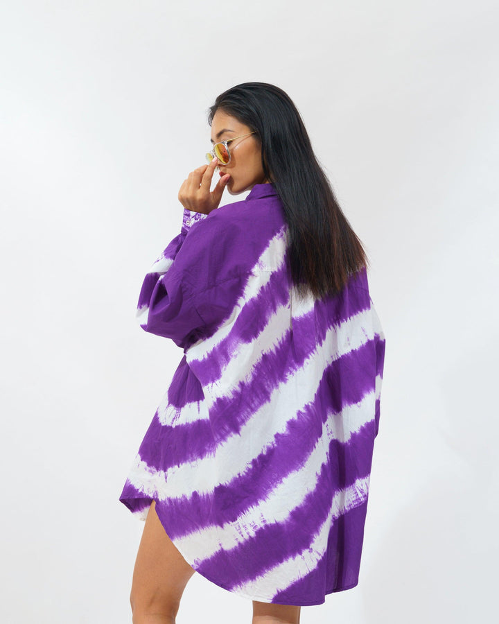 Tie Dye Shirt Dress - ANI CLOTHING