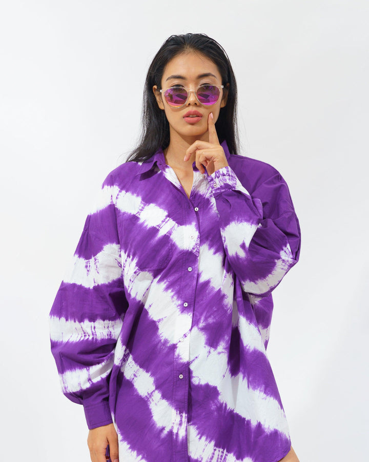 Tie Dye Shirt Dress - ANI CLOTHING
