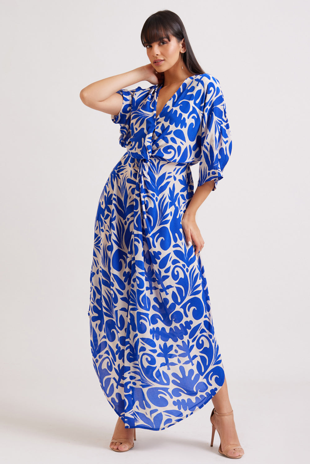 Coral Maxi Kaftan Dress