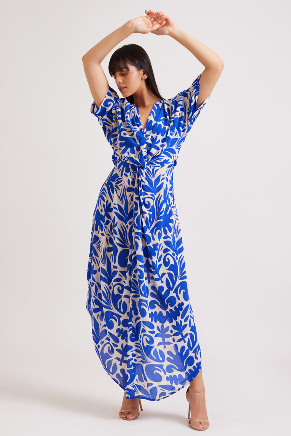 Coral Maxi Kaftan Dress