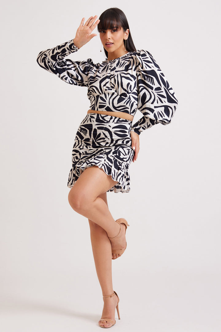 Black Corbett Printed Top