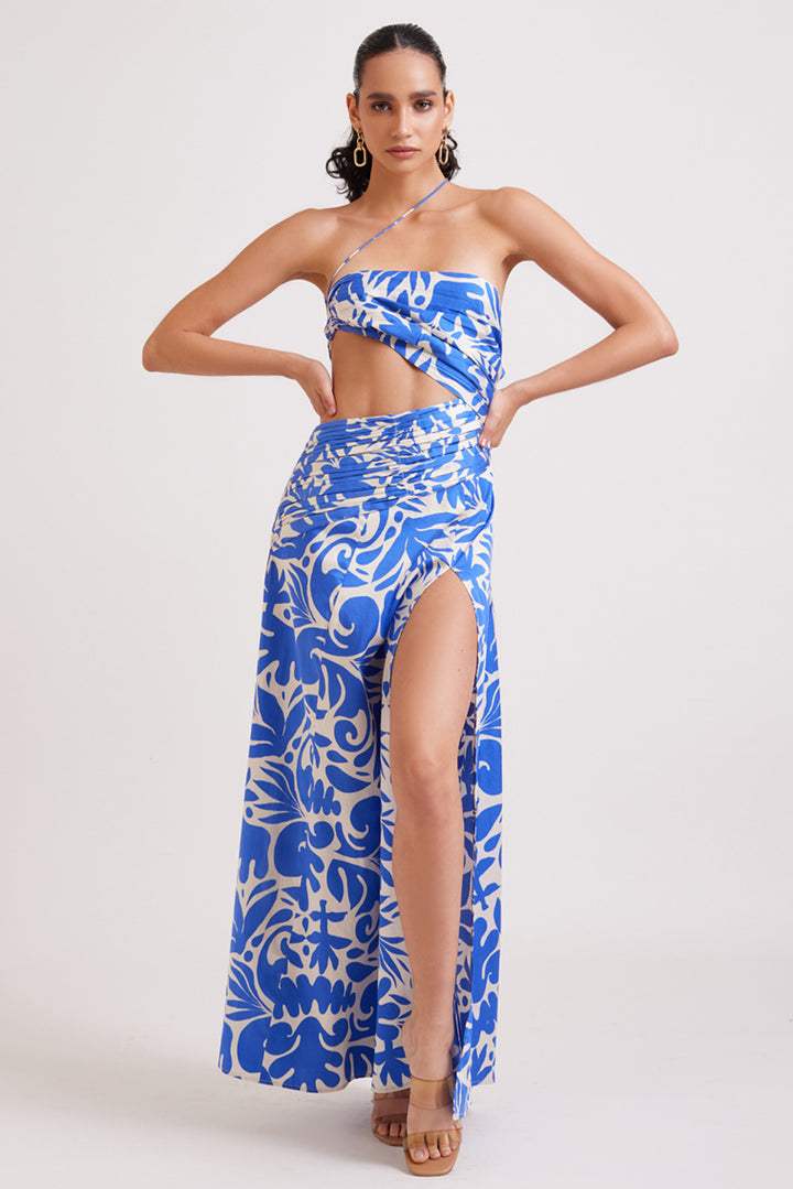 Coral Cut Out Maxi Dress