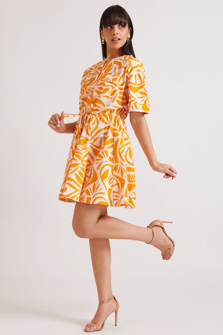 Orange Corbett Flare Dress