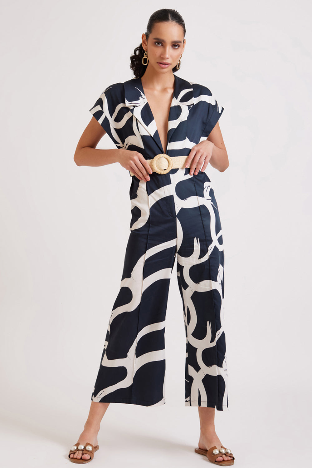 Coal Stroke Jumpsuit with Belt