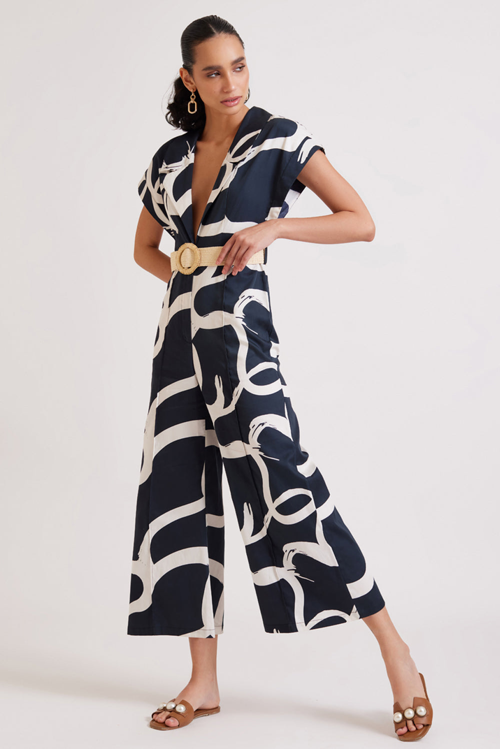 Coal Stroke Jumpsuit with Belt