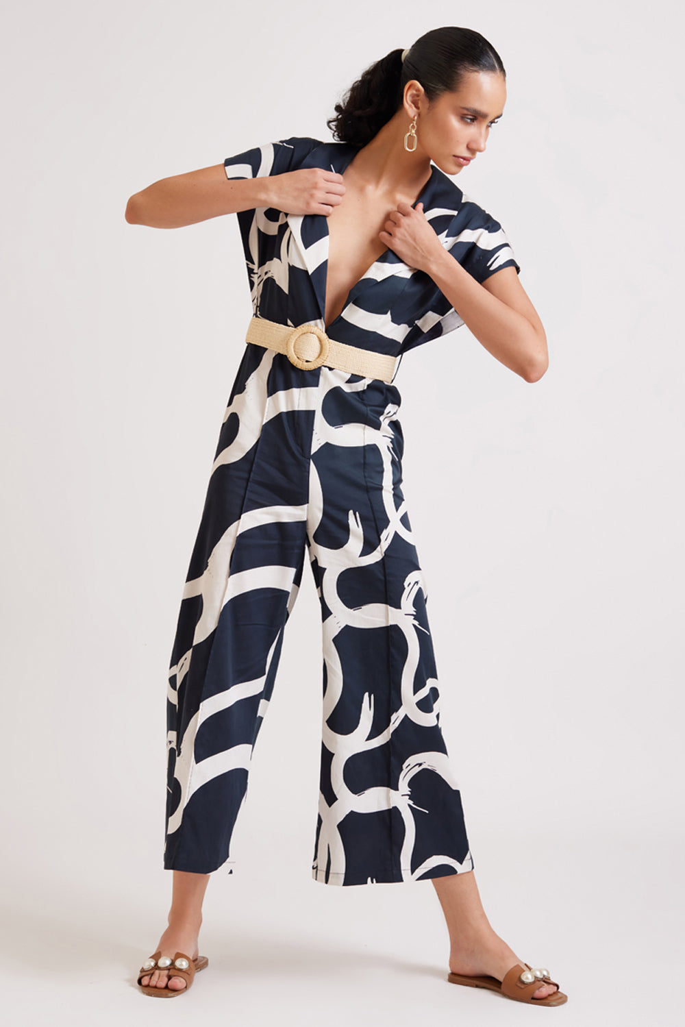 Coal Stroke Jumpsuit with Belt