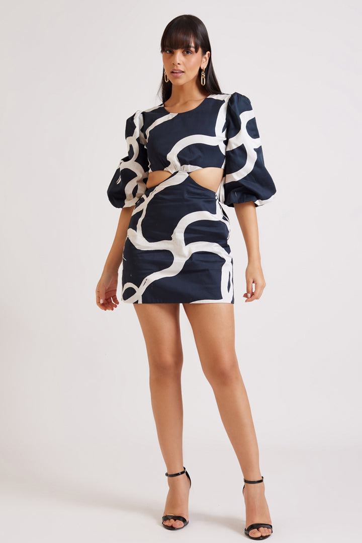 Coal Stroke Cut Out Dress