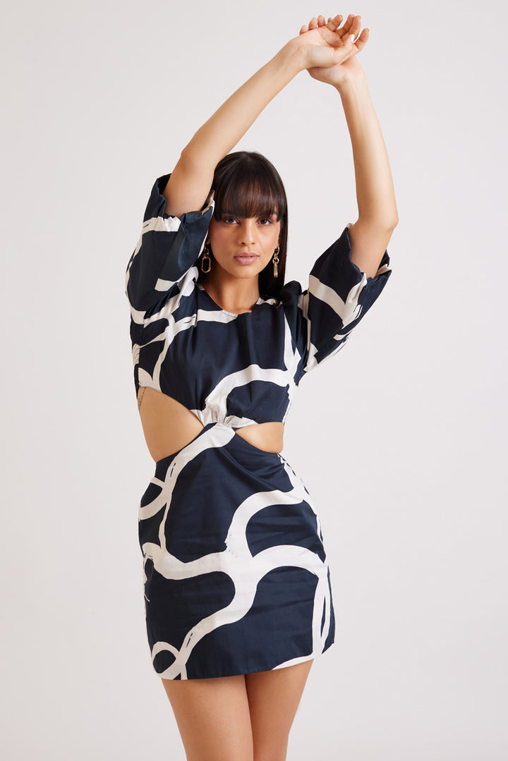 Coal Stroke Cut Out Dress