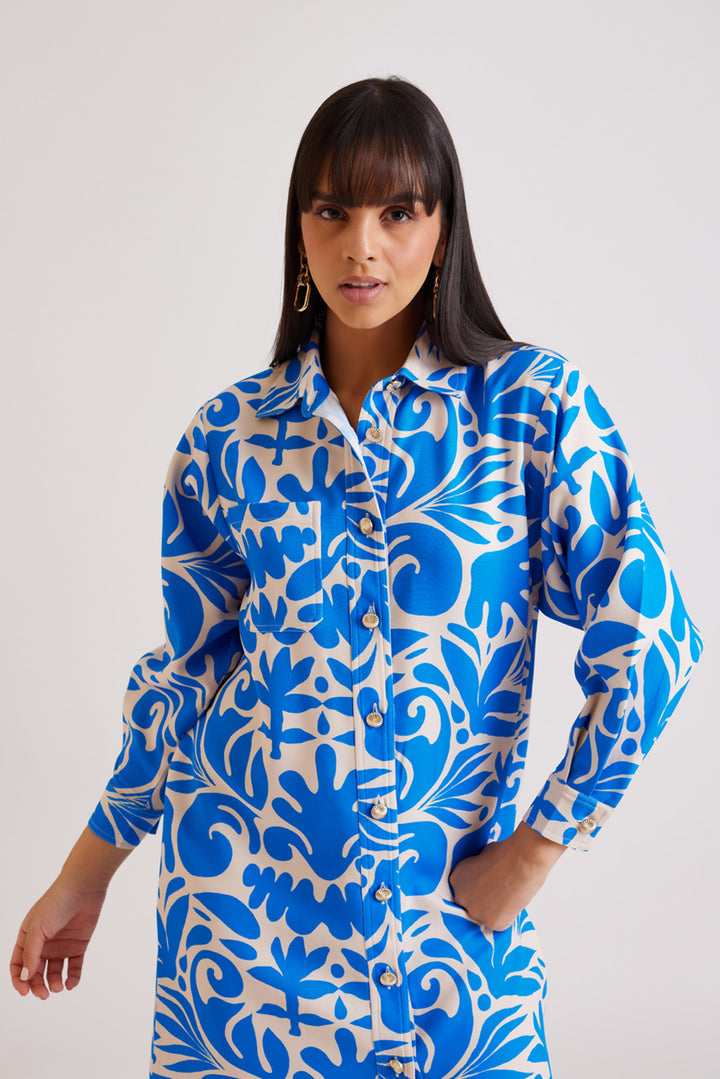 Coral Printed Shacket