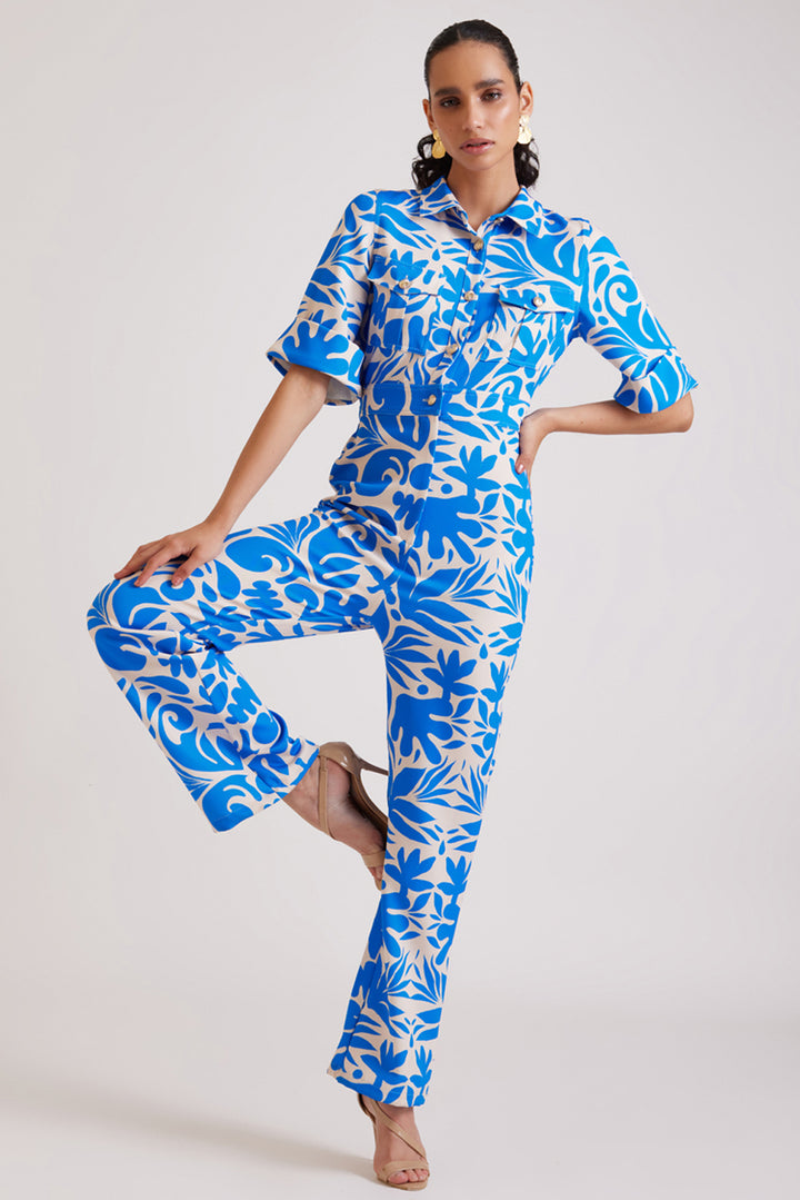 Coral Printed Jumpsuit