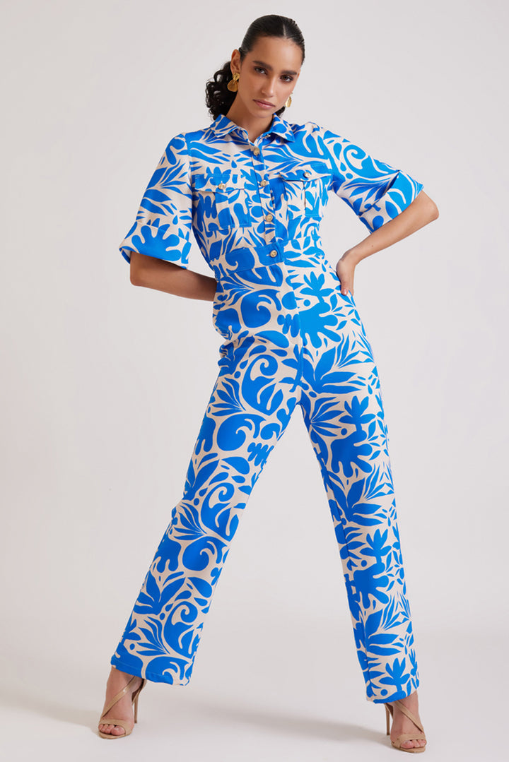 Coral Printed Jumpsuit