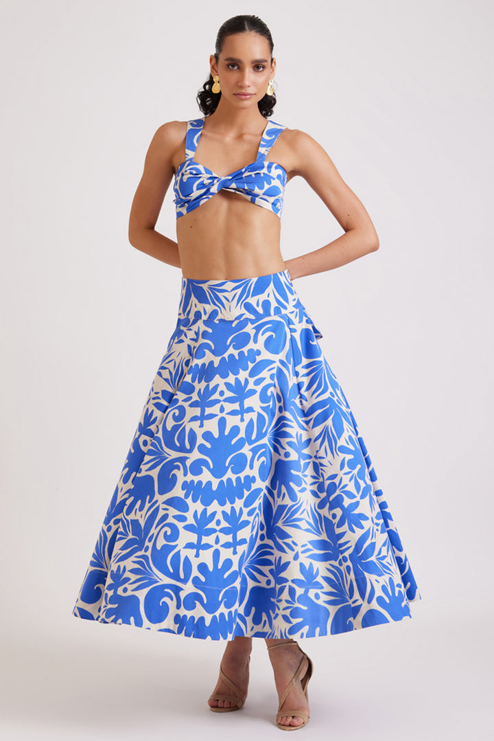 Coral Printed Skirt