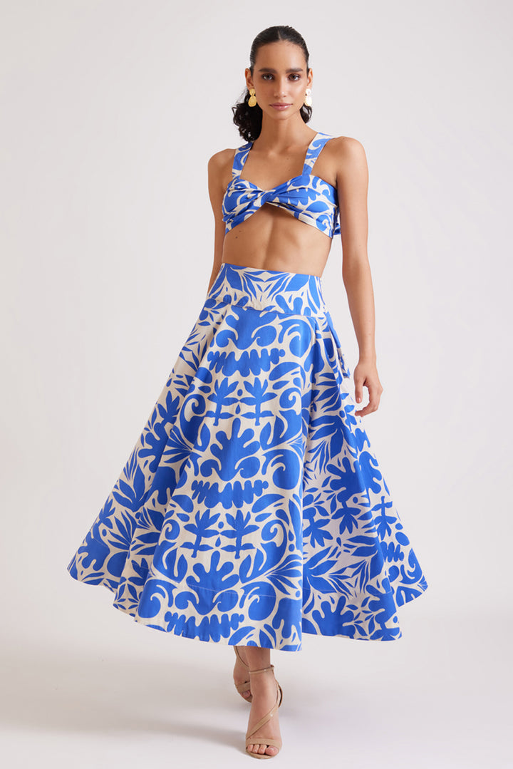 Coral Printed Skirt