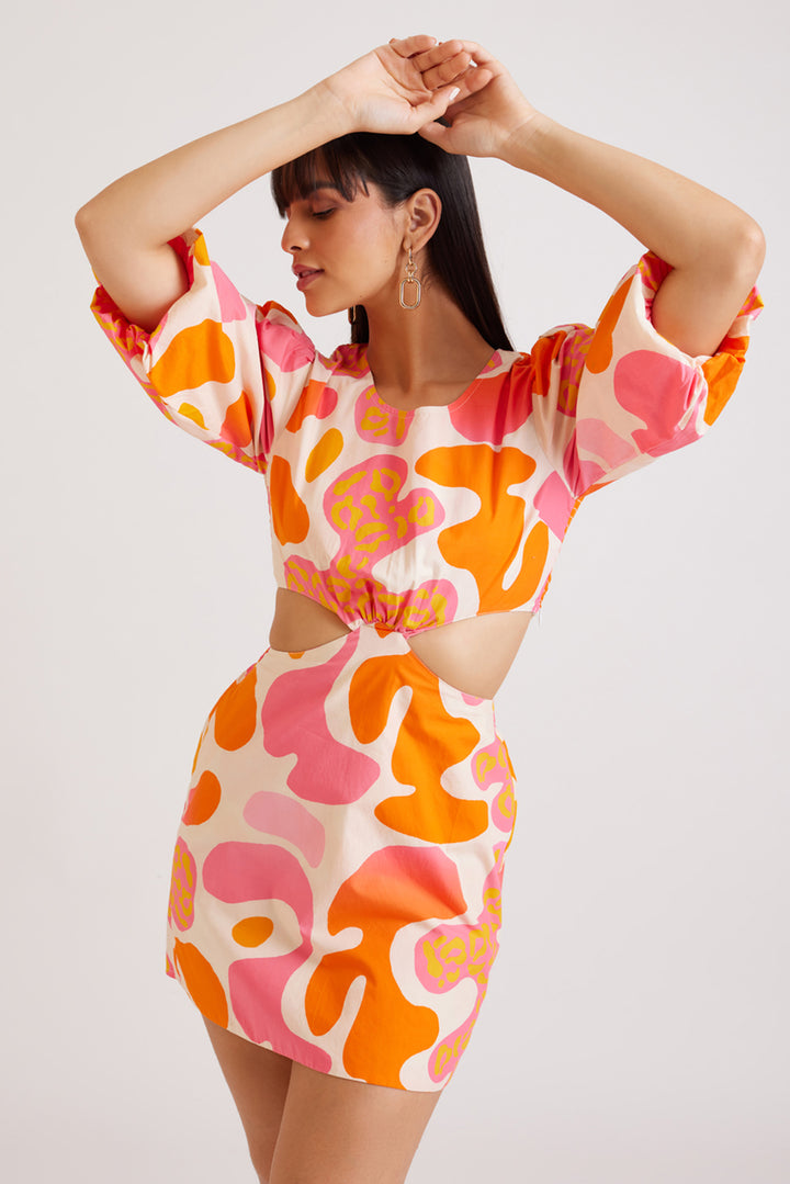 Candy Print Cut Out Dress