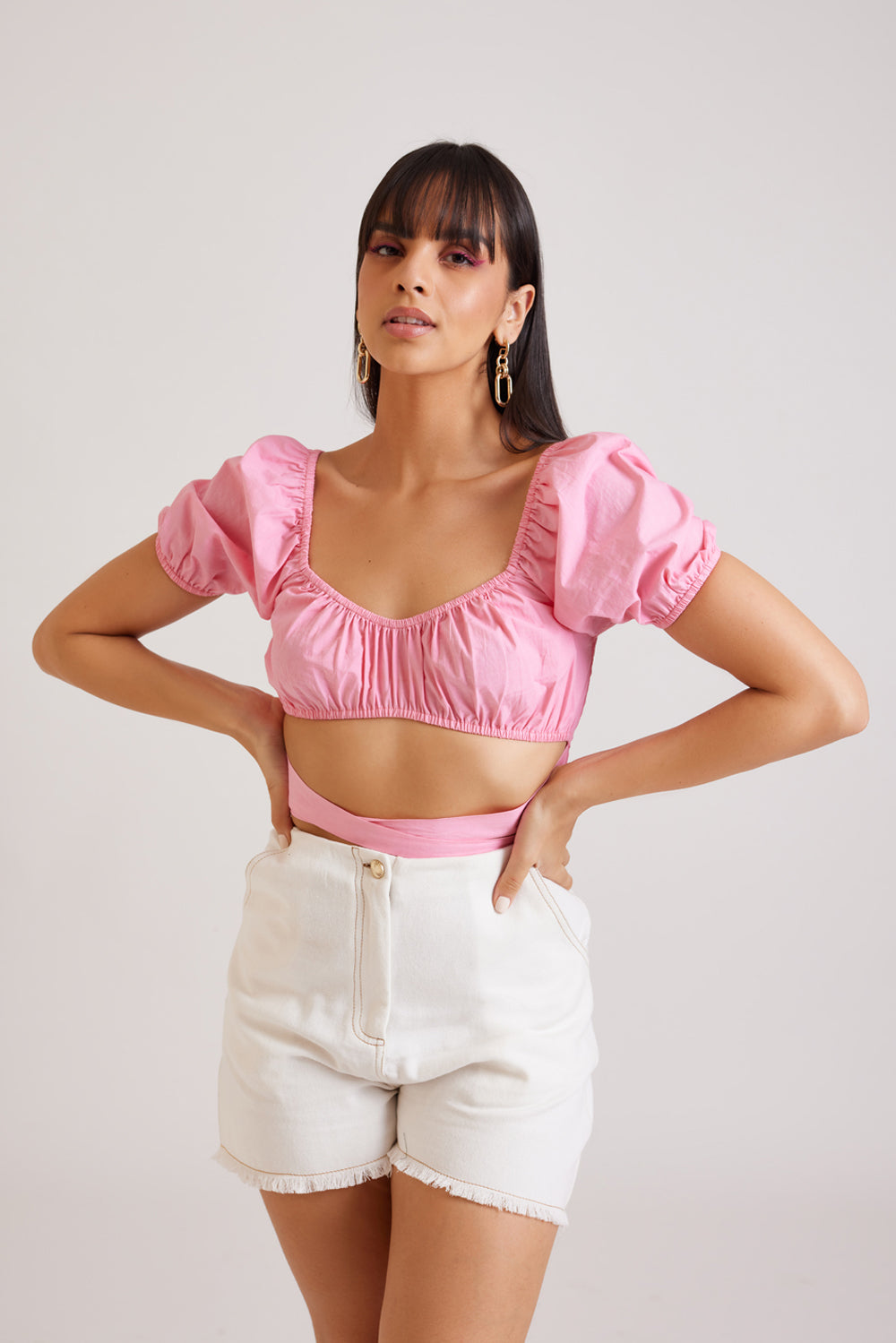 Pink Knot Crop Top