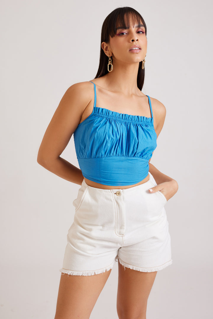 Blue Crop Top