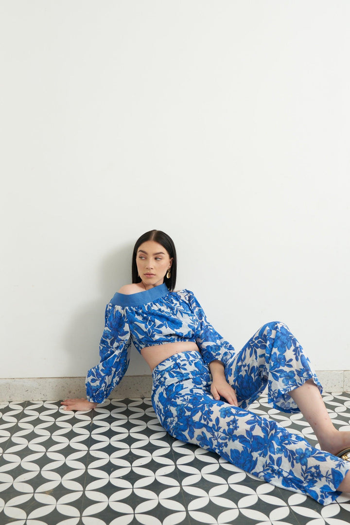 Iris Blue Trousers - ANI CLOTHING