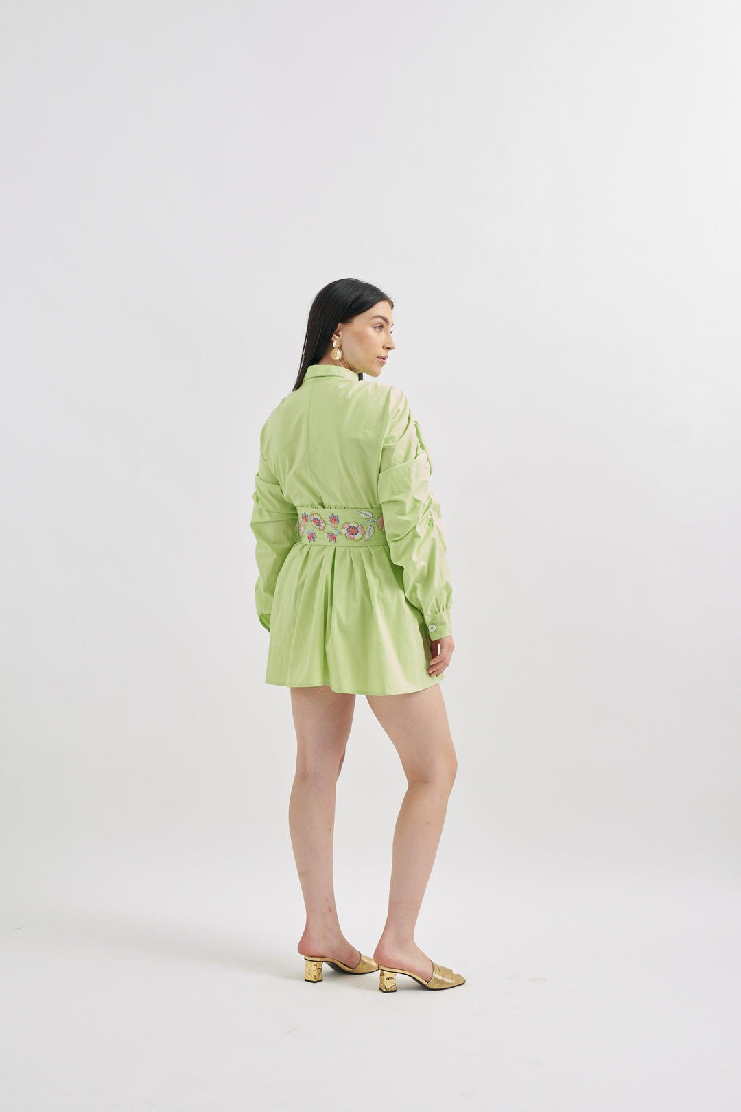 Parrot Dress with Embroidery belt - ANI CLOTHING