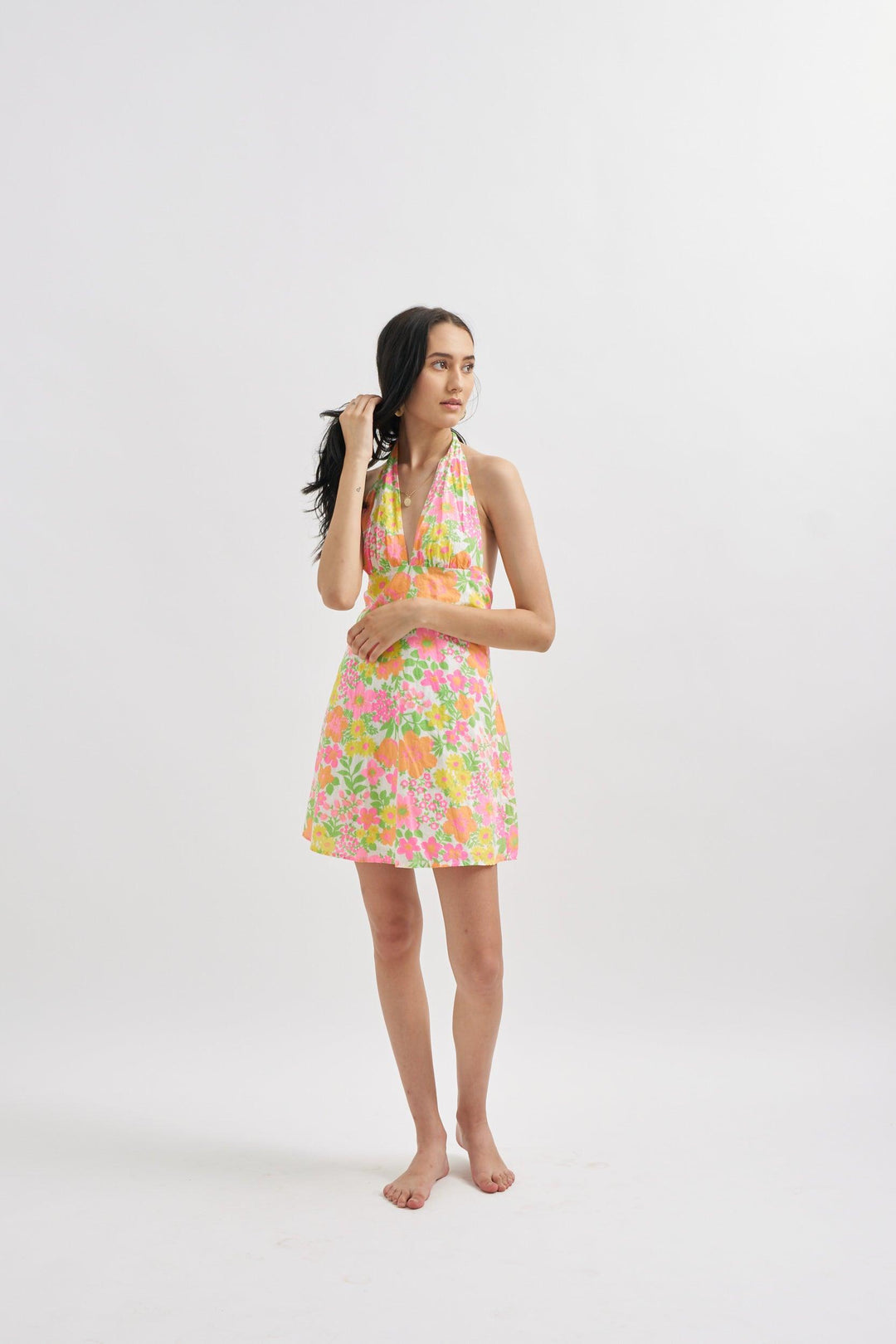 Halter Flower Dress - ANI CLOTHING