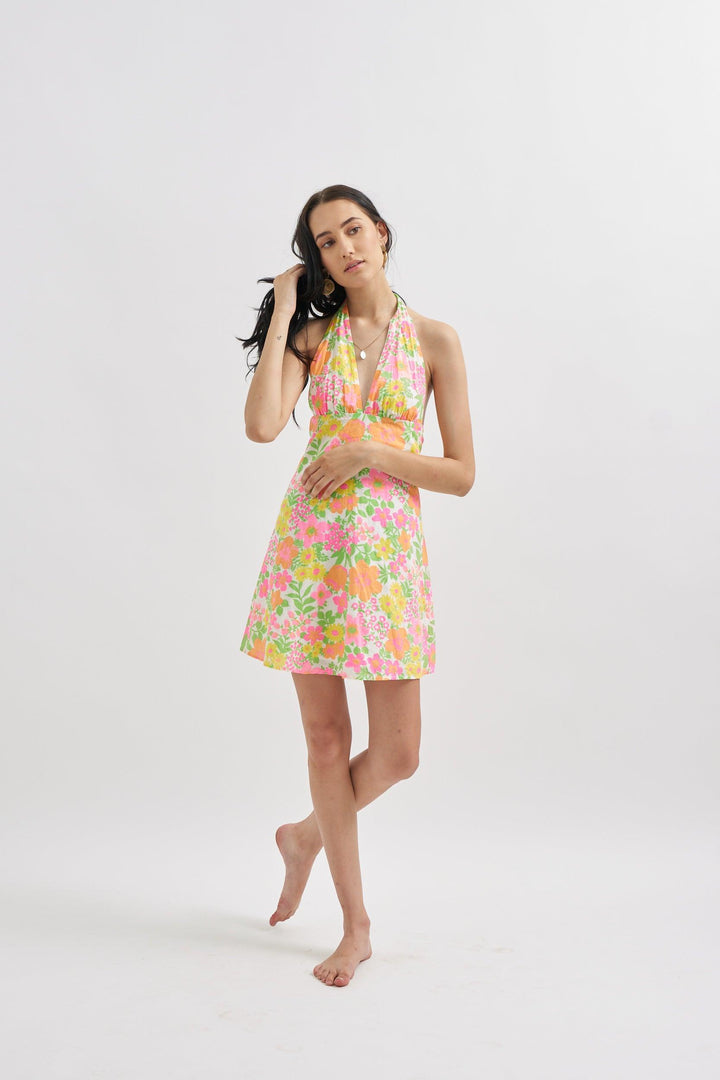 Halter Flower Dress - ANI CLOTHING
