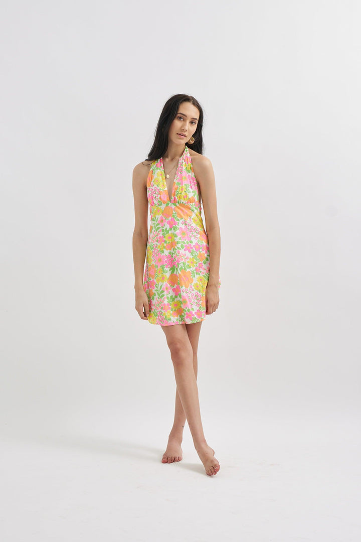 Halter Flower Dress - ANI CLOTHING
