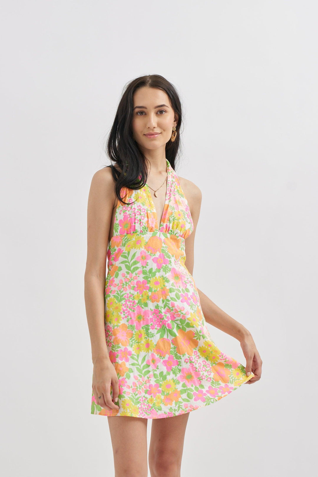 Halter Flower Dress - ANI CLOTHING